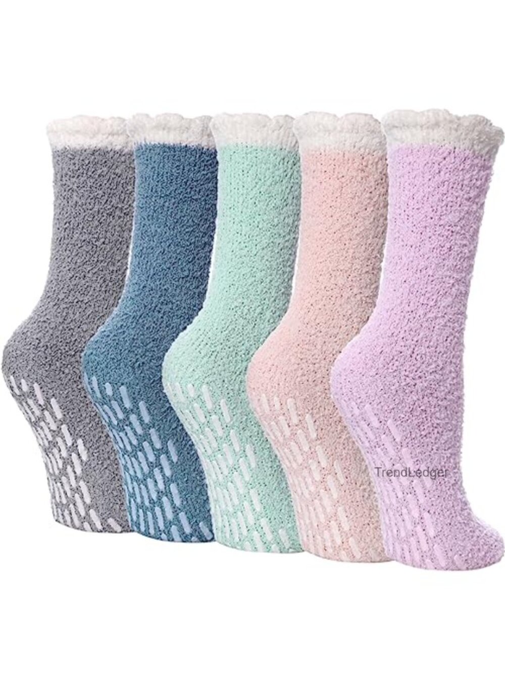 Fuzzy Non-Slip Socks for Women Cozy Hospital Slipper Socks with Grips